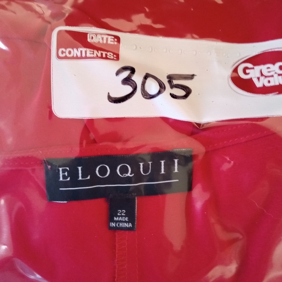 Eloquii Shirt, Size 22, Red Blouse, Night out, Party wear,  Bright, tied wrist, - Picture 10 of 11